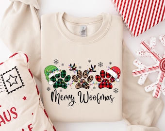 Merry Woofmas Sweatshirt, Merry Woofmas Dog Lover Christmas Sweater,Merry Woofmas Dog Christmas Shirt: Dog Lover Gift