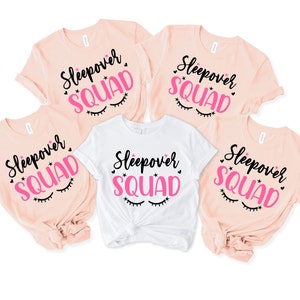 Sleepover Squad Shirt, Birthday Squad, Slumber Party Favor Shirts, Birthday Shirt, Bachelorette Party, Birthday Party, Sleepover Pajama