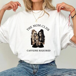 Spooky Mom&#39;s Club Caffeine Required Shirt, Cool Moms Club Sweatshirt,Halloween Mom Sweatshirt, Spooky Mama Sweatshirt, Gift for Mom