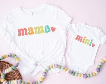 Mama Mini Matching Shirt: Rainbow Mom Baby Outfit