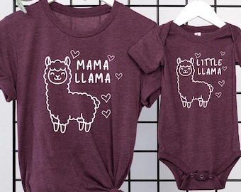 Mama Mini Llama Matching Shirt, Funny Mommy And Me Mothers Day Gift, Mom Daughter Shirts