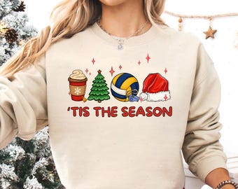 Tis The Season Volleyball Shirt, Tis The Season Sweatshirt, Volleyball Lover Holiday Hoodie