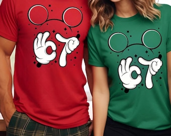 Viral Six Seven Meme Shirt, Funny Mickey Hands Christmas Shirt