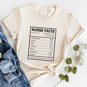Nurse Nutrition Facts Shirt, Funny Nurse Shirt, Funny Registered Nurse Shirt, Nurse Gift, Nursing School Shirt