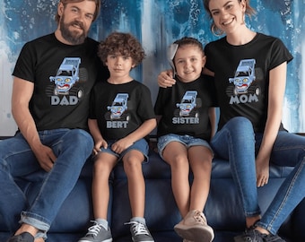 Personalised Your Name Monster Truck Shirt, Custom Monster Truck Family Matching Birthday T-Shirt, Personalized Cars Birthday Shirt