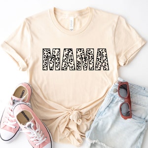 Leopard Print Mama Shirt, Mother&#39;s Day Gift, Mothers Day Tshirt, Cheetah Print Mama Shirt, Mom Life Shirt, Gift For Mom