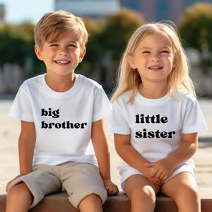 Big Brother Big sister Little Brother Little Sister Shirt, Matching Sibling T-Shirts, Pregnancy Announcement Gifts,Matching Toddler Baby Set