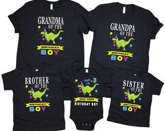 Custom Dinosaur Birthday Boy Shirt, Dinosaur Personalized Birthday Shirt, Custom Dinosaur Family Birthday Party Shirt, Personalized Birthday