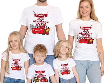Cars Lightning Personalized Birthday T-Shirt, Car Inspired Birthday T Shirt, Cars Theme Party, Birthday Boy Car Tee