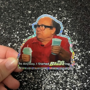 Danny DeVito Baja Blasting Glitter Sticker 3”
