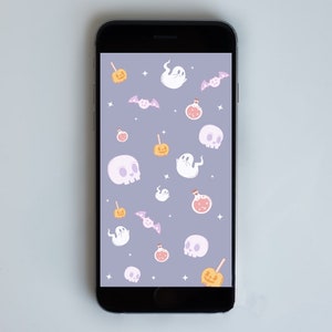 Cute Halloween wallpaper for cell phone, android, iPhone, instant download, wallpaper
