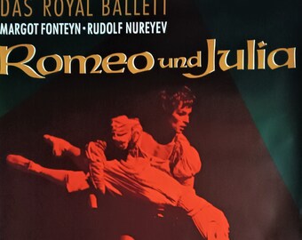 Film poster Rudolf Nurejev "Romeo and Juliet" 1966 ballet film original collector's item