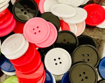 Jumbo Multi Colored Buttons: 1 1/2" Costume Supplies