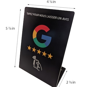 French Large - NFC Tap Google Review Stand 5 star Google reviews made easy