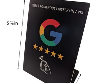 Français grand format - Support pour avis Google pour robinet NFC 5 étoiles Les avis Google en toute simplicité