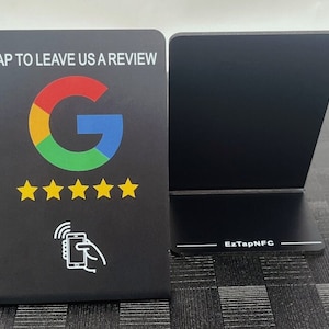NFC タップ Google レビュー スタンド (英語) たった 1 回のタップで 5 つ星の Google レビューを獲得
