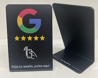 Spanish - NFC Tap Google Review Stand 5 Star Google Review in just one simple tap