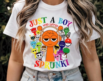 Just a Boy Who Loves Sprunki, Just a Girl Who Loves Sprunki Shirt Png, Funny Sprunki, sprunki gift for her, I&#39;m Just a Girl Shirt Png,