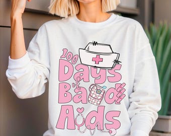 100 Days Of Band Aids School  Shirt Png, Nurse 100 Days Of School , Nursing Students Back To School, 100th Day Of School Shirt, Nurse Shirt