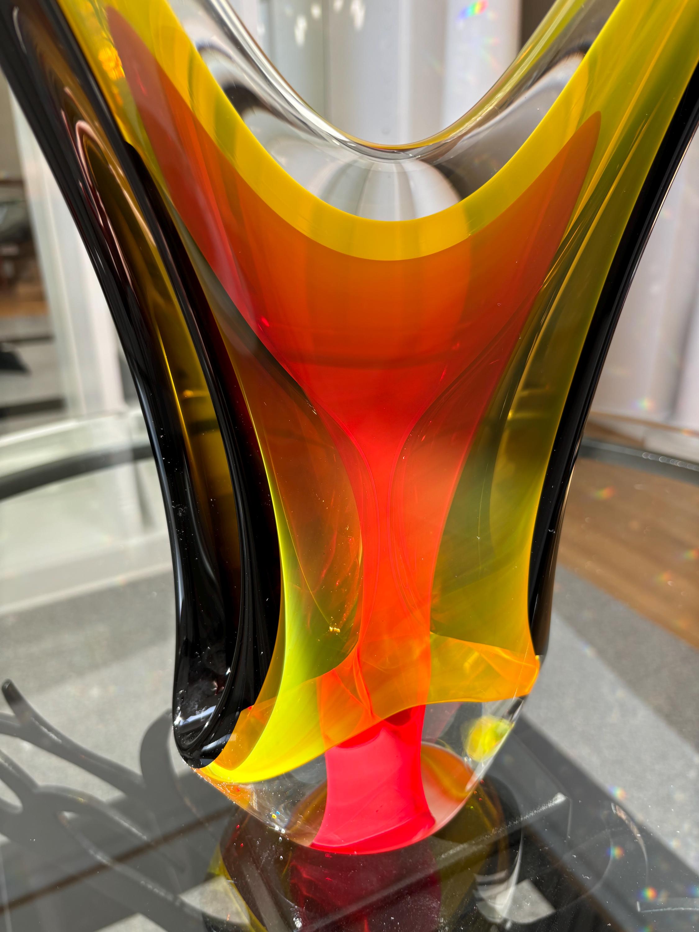 MURANO 特大 51㎝ ムラノ 大型 金彩 ブルー ゴブレット オブジェ Murano Large Glass Bowl - Etsy