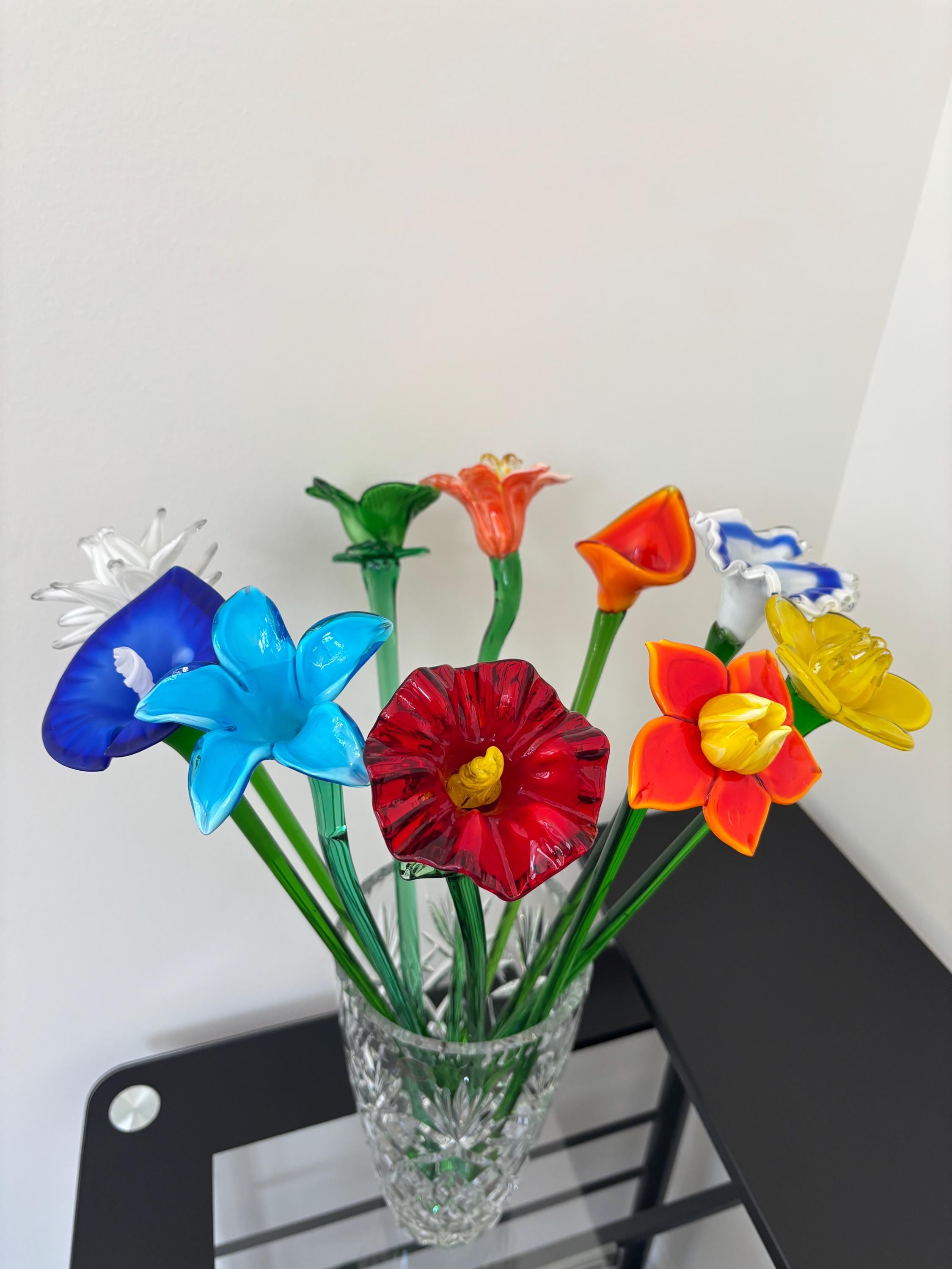 Vintage Murano Glass Flowers - Etsy
