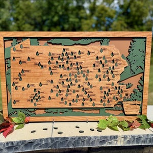 Personalized Pennsylvania State Park Map: Adventure Travel Tracker, Home Decor