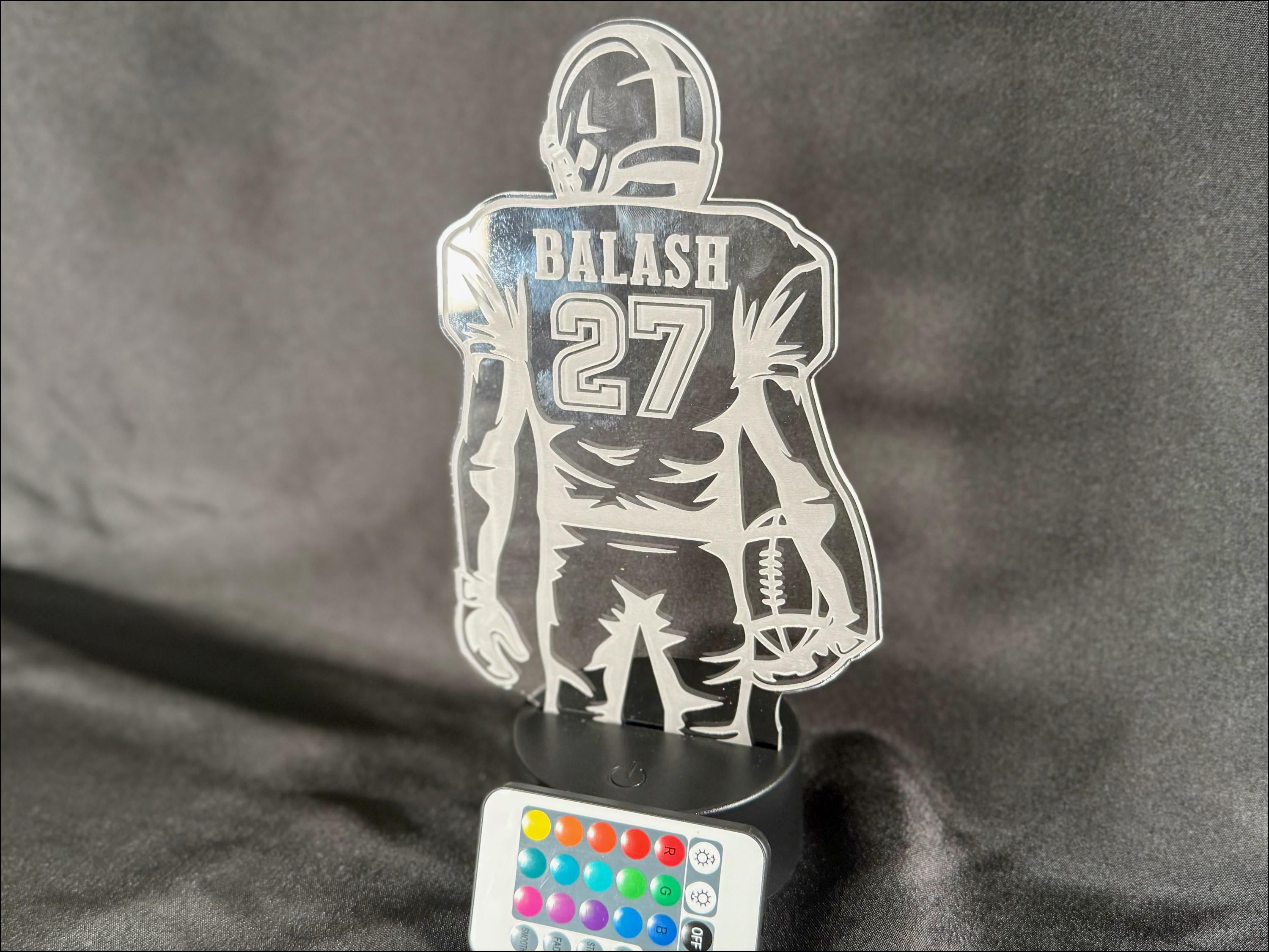 Football Night Light: Color Changing Acrylic LED Sports Decor - Etsy