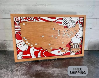 Baseball Stadium Tracker Map: Baltic Birch & Cherry Wood