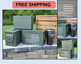 Custom Engraved Ammo Can, Weatherproof Steel Storage for Ammo & Gear, Unique Gift for Hunters and Outdoorsmen, Great for Dads, Speciality