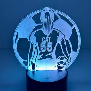 Color Changing Acrylic LED Soccer Night Light: Sports Fan Decor