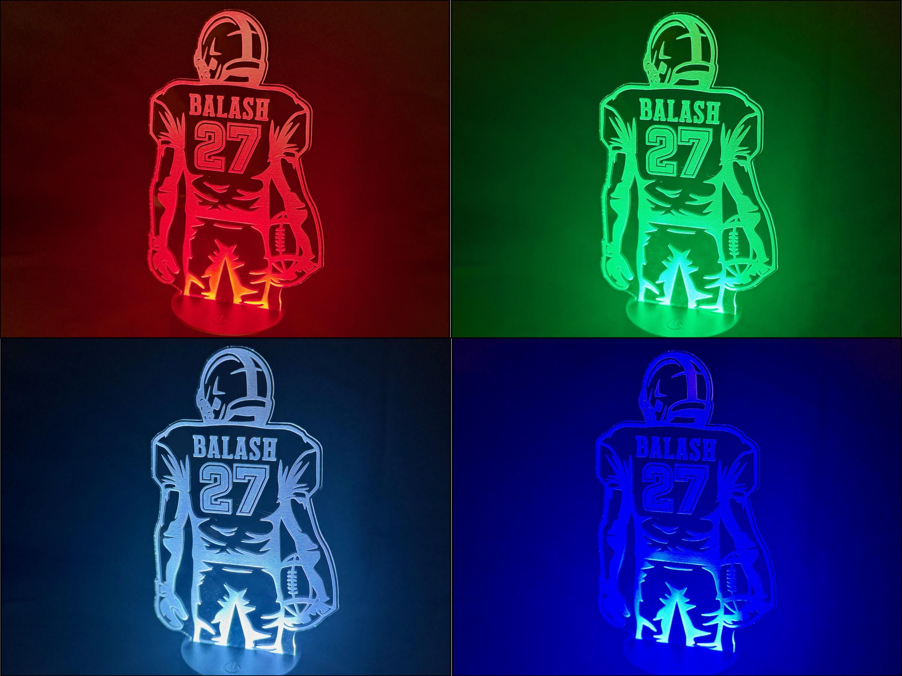 Football Night Light: Color Changing Acrylic LED Sports Decor - Etsy