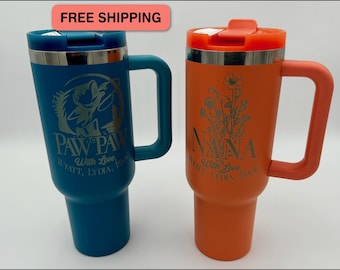 Personalized Engraved 40oz RTIC Tumbler, Custom Design Gift