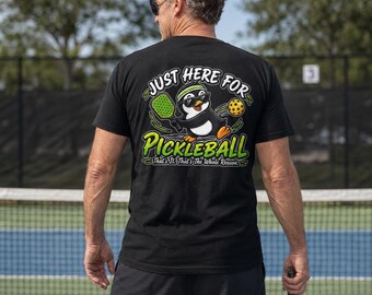 Penguin Pickleball T-Shirt | Full-Back Print, Ring-Spun Cotton Crew Tee