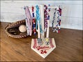 Personalized Baseball/Softball Ring & Necklace Holder: Wooden Bat Display