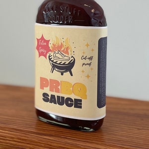 PR-BQ Sauce Label - The BBQ Sauce for Boston Marathon Hopefuls