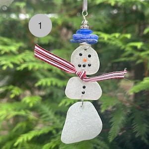 Sea glass snowman ornament                                        Swipe through 9 options to choose from