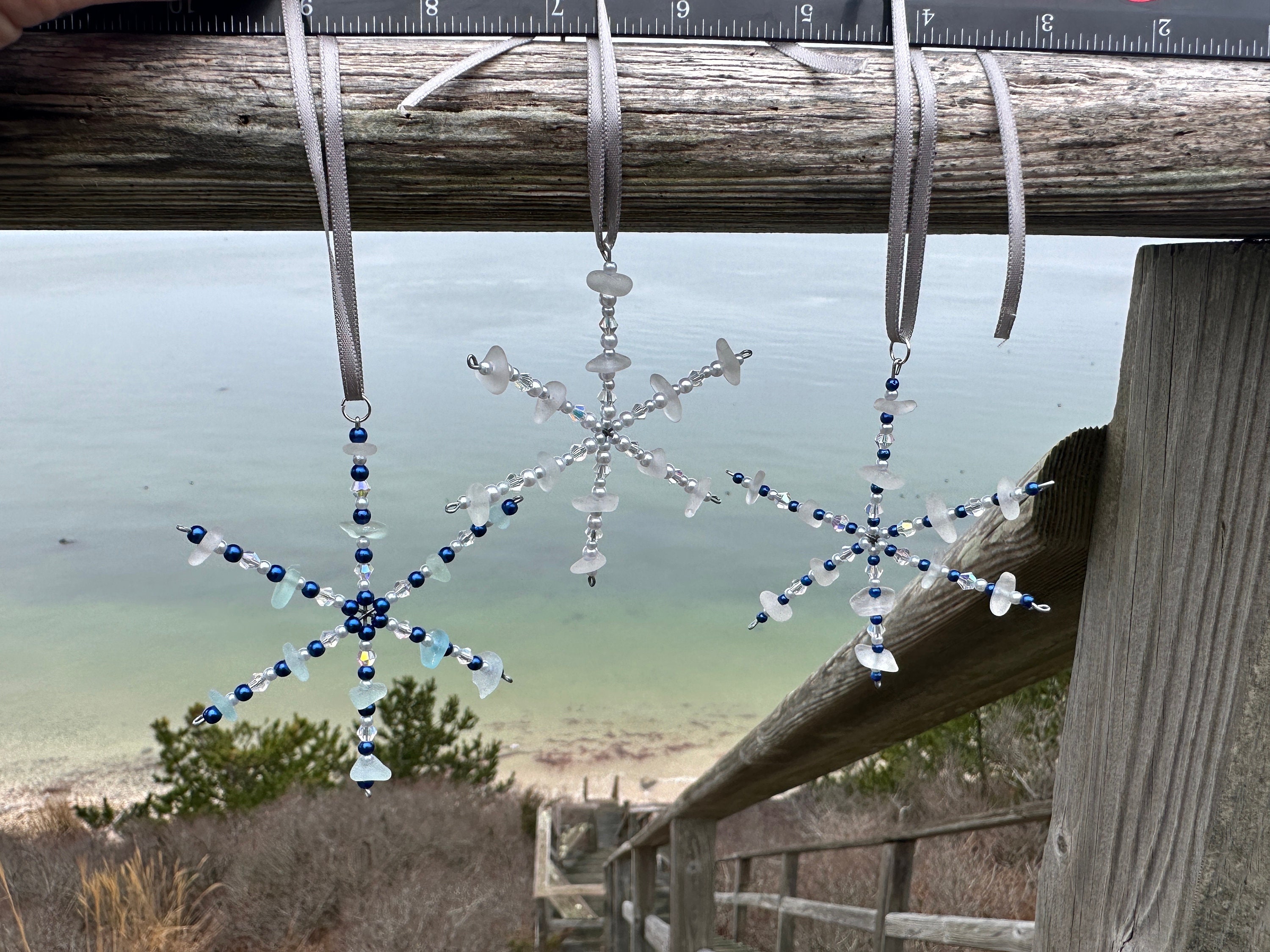 sea glass snowflake ornament