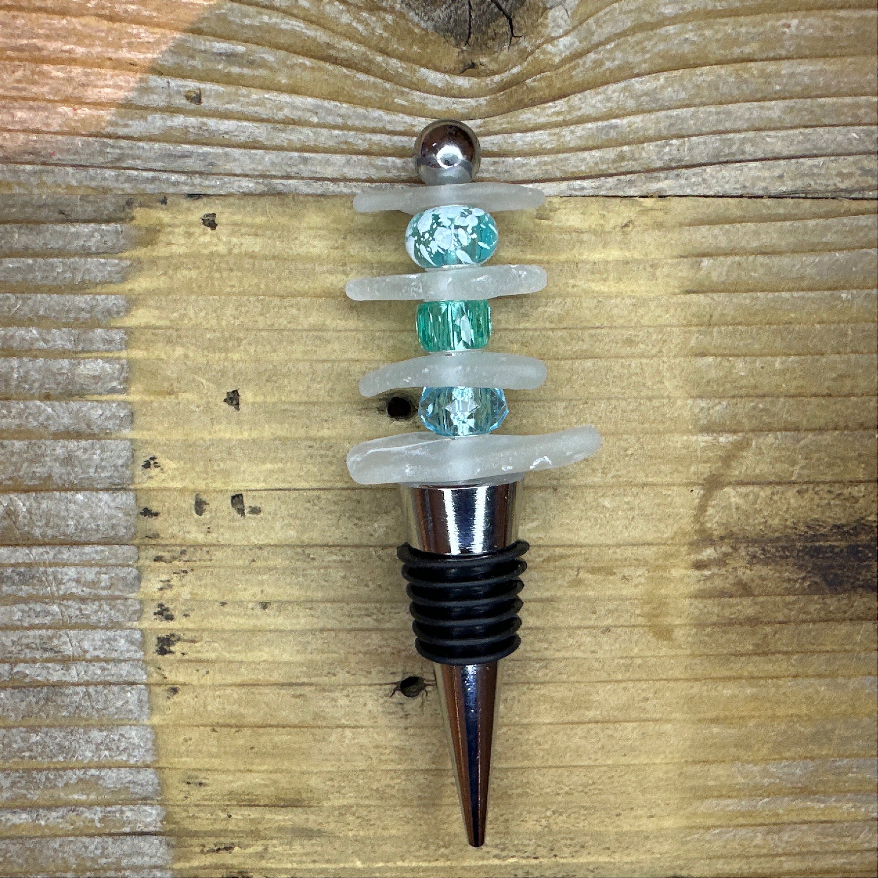 Sea Glass Wine Bottle Stopper Etsy