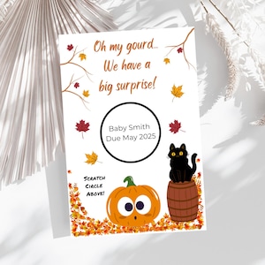 Expecting Baby Pregnancy Announcement Scratch Off Reveal Card, Custom Gender Reveal Ideas, Fall Lotto Scratch Card