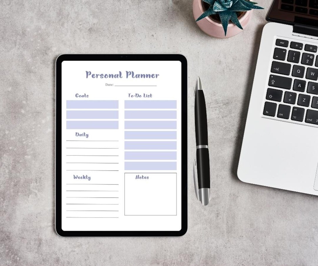 Printable Personal Planner PDF – Daily & Weekly To-do List, Goal ...