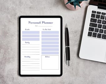 Printable Personal Planner PDF – Daily & Weekly To-Do List, Goal Tracker, Time Management and  Productivity Organizer for Success