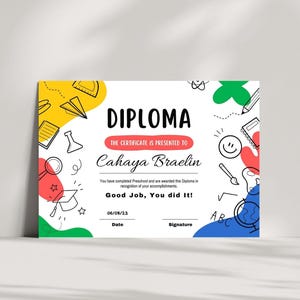 High School Diploma Printable, Elegant Home School Diploma Template for Graduation Celebration, Perfect Gift for Any Graduate