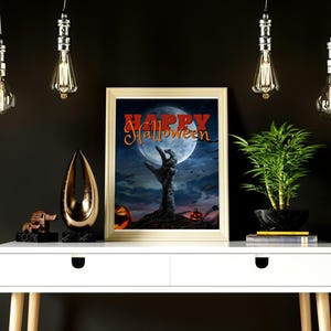 Happy Halloween Posters - Digital Download Pumpkin Poster Perfect For Halloween Décor