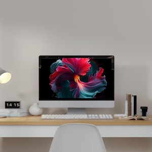 Floral Flame Wallpaper – Elegant Digital Art, Aesthetic Desktop Background, Nature-Inspired Screen Decor, Instant Download, 2025 Wallpaper