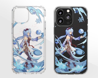 Capa de telefone transparente inspirada no Ganyu Summertime Odyssey