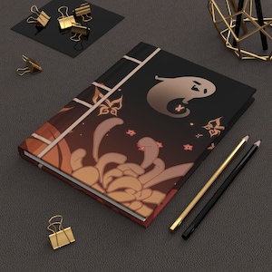 Hu Tao Plum Blossoms and Boo Tao Inspired Traditional Hardcover Journal