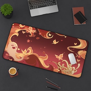 Hu Tao Fanmade Namecard Genshin Impact Desk Mat Mousepad image 2