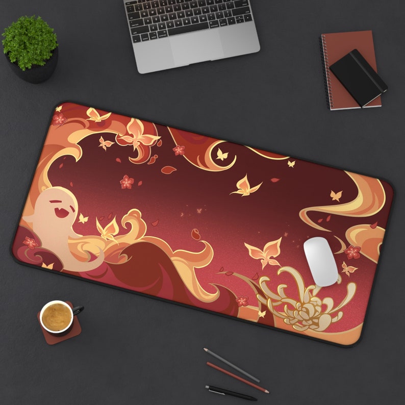 Hu Tao Fanmade Namecard Genshin Impact Desk Mat Mousepad image 2