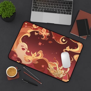 Hu Tao Fanmade Namecard Genshin Impact Desk Mat Mousepad image 3