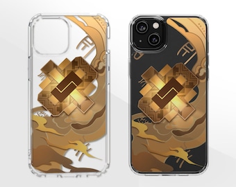 Genshin Zhongli Geo Archon Inspired Clear Phone Case